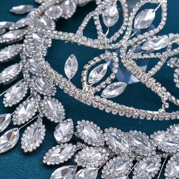 Rhinestone Wedding Headband Silver Bridal Headpiece Tiaras for Women